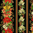 Quilting Cotton Christmas Poinsettia Stripe Timeless Treasures