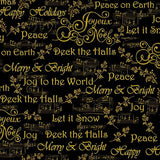 Quilting Cotton Deck the Halls Christmas Words and Music Notes Timeless Treasures