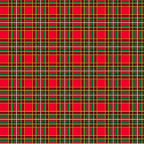 Quilting Cotton Deck The Halls Christmas Plaid Timeless Treasures