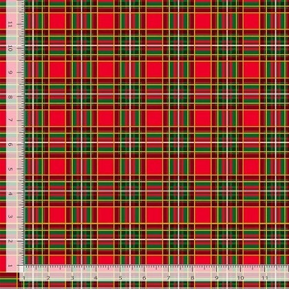 Quilting Cotton Deck The Halls Christmas Plaid Timeless Treasures