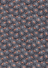 Quilting Cotton Lil Spiders & Webs Halloween Black 100% Cotton