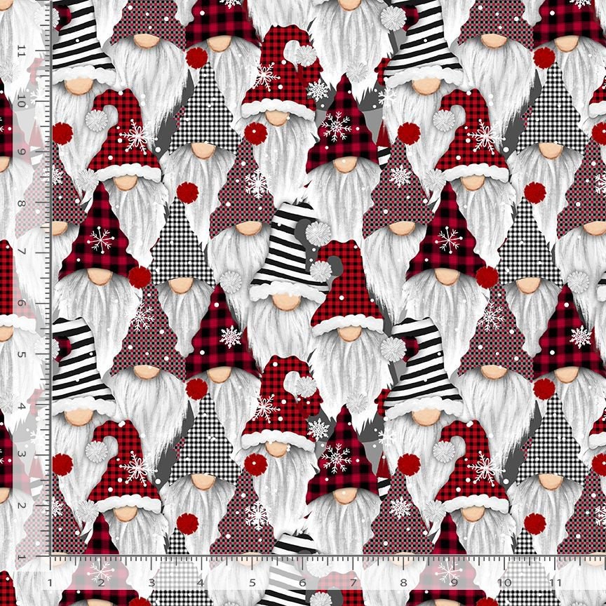Quilting Cotton Holiday Gnomes Gnome for The Holidays Timeless Treasures