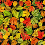 Quilting Cotton Metallic Fall Leaves Harvest Timeless Treasures