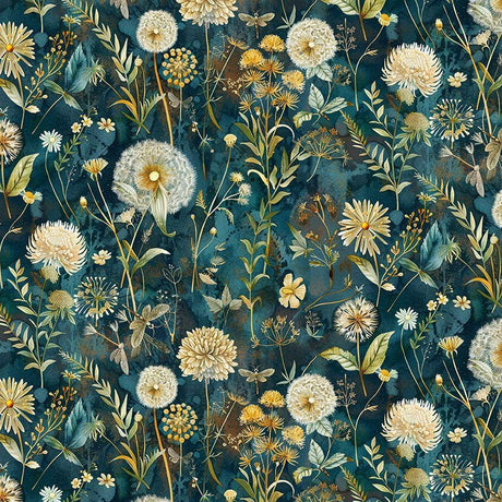 Quilting Cotton Forest Whisper Midnight Wild Floral Timeless Treasures