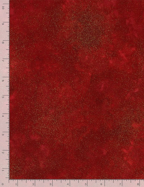 Quilting Cotton Timeless Treasures Deck the Halls Metallic Christmas Red