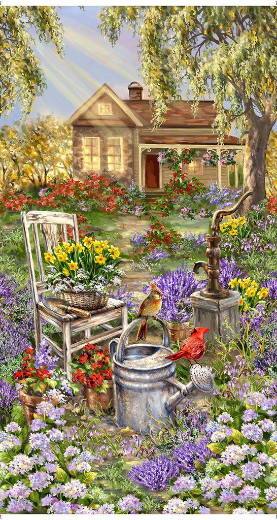 Fabric Panel Spring Song 24" Multi Timeless Treasures