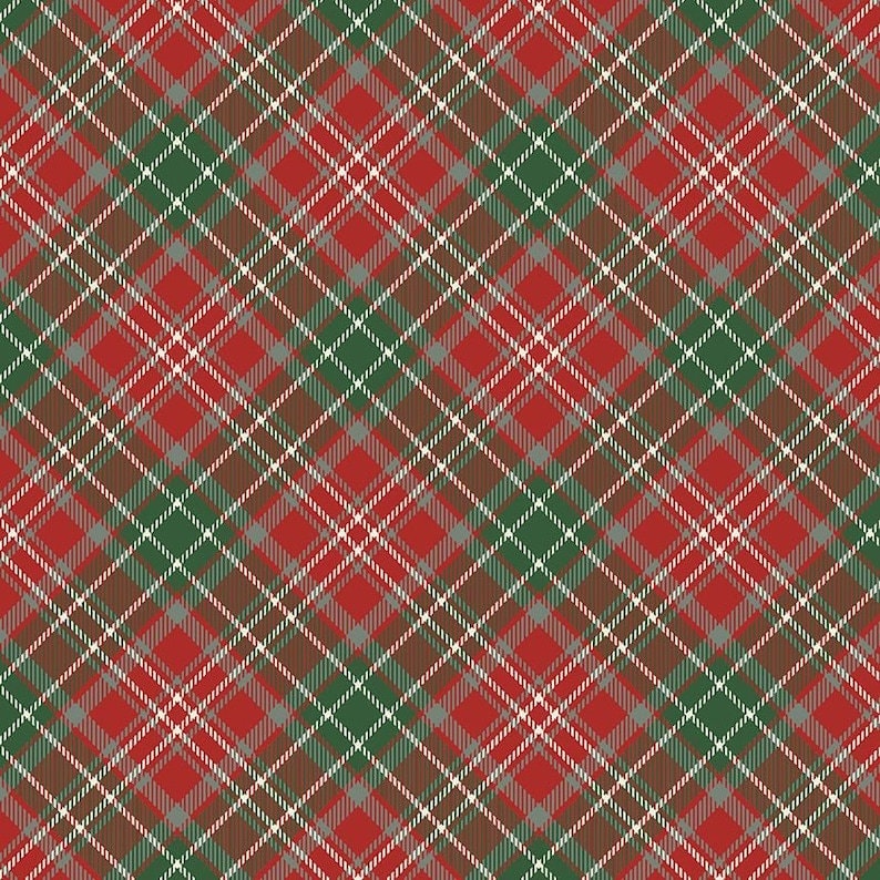 Quilting Cotton Let It Snow Christmas Plaid Timeless Treasures