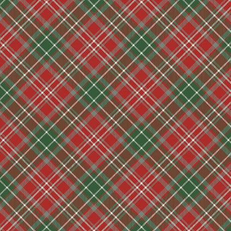 Quilting Cotton Let It Snow Christmas Plaid Timeless Treasures