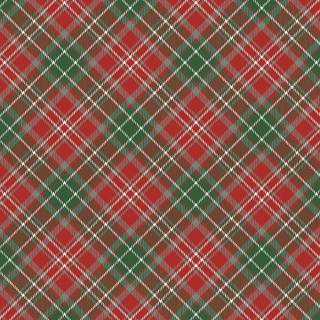 Quilting Cotton Let It Snow Christmas Plaid Timeless Treasures