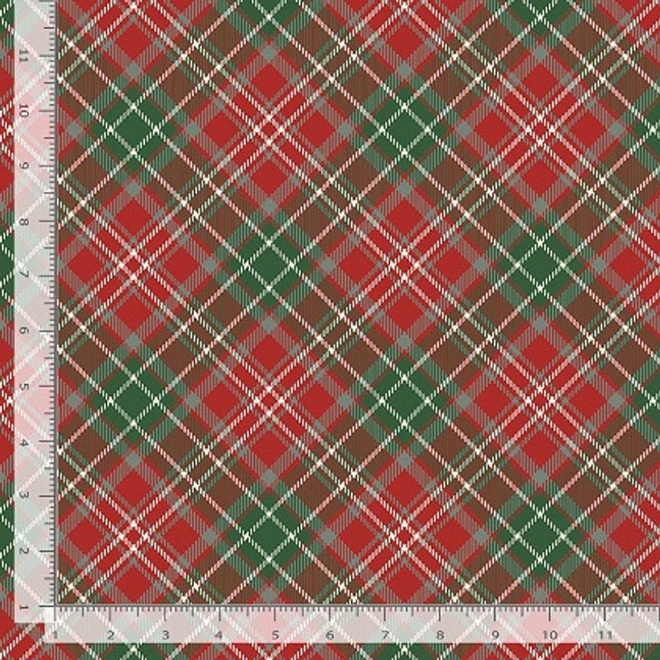 Quilting Cotton Let It Snow Christmas Plaid Timeless Treasures