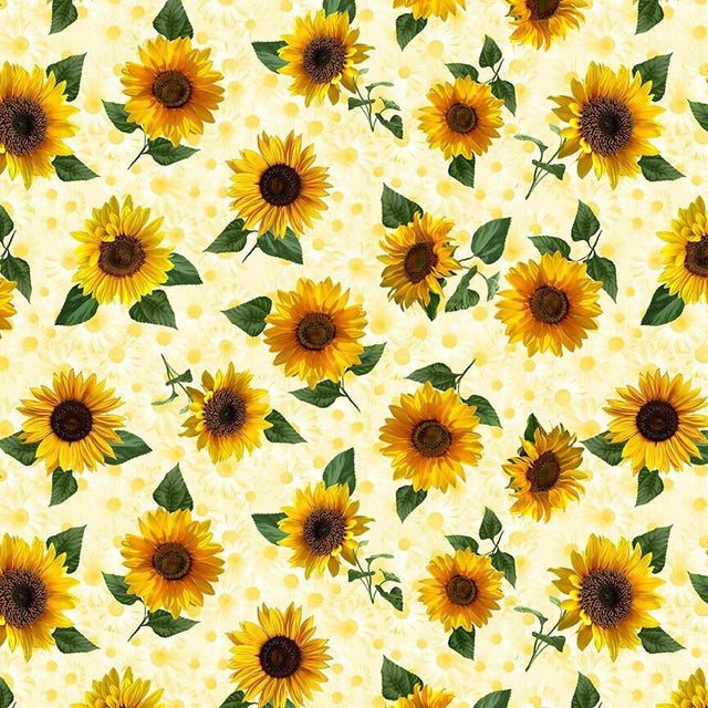 Quilting Cotton Tossed Pretty Sunflowers Advice from a Sunflower Timeless Treasures