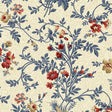 Quilting Cotton Victory Garden Large Vintage Floral Vine Cream Timeless Treasures
