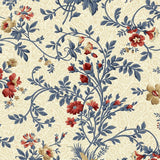 Quilting Cotton Victory Garden Large Vintage Floral Vine Cream Timeless Treasures