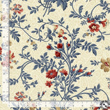 Quilting Cotton Victory Garden Large Vintage Floral Vine Cream Timeless Treasures