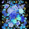Fabric Panel 24" Metallic Butterfly Panel Escapade Timeless Treasures