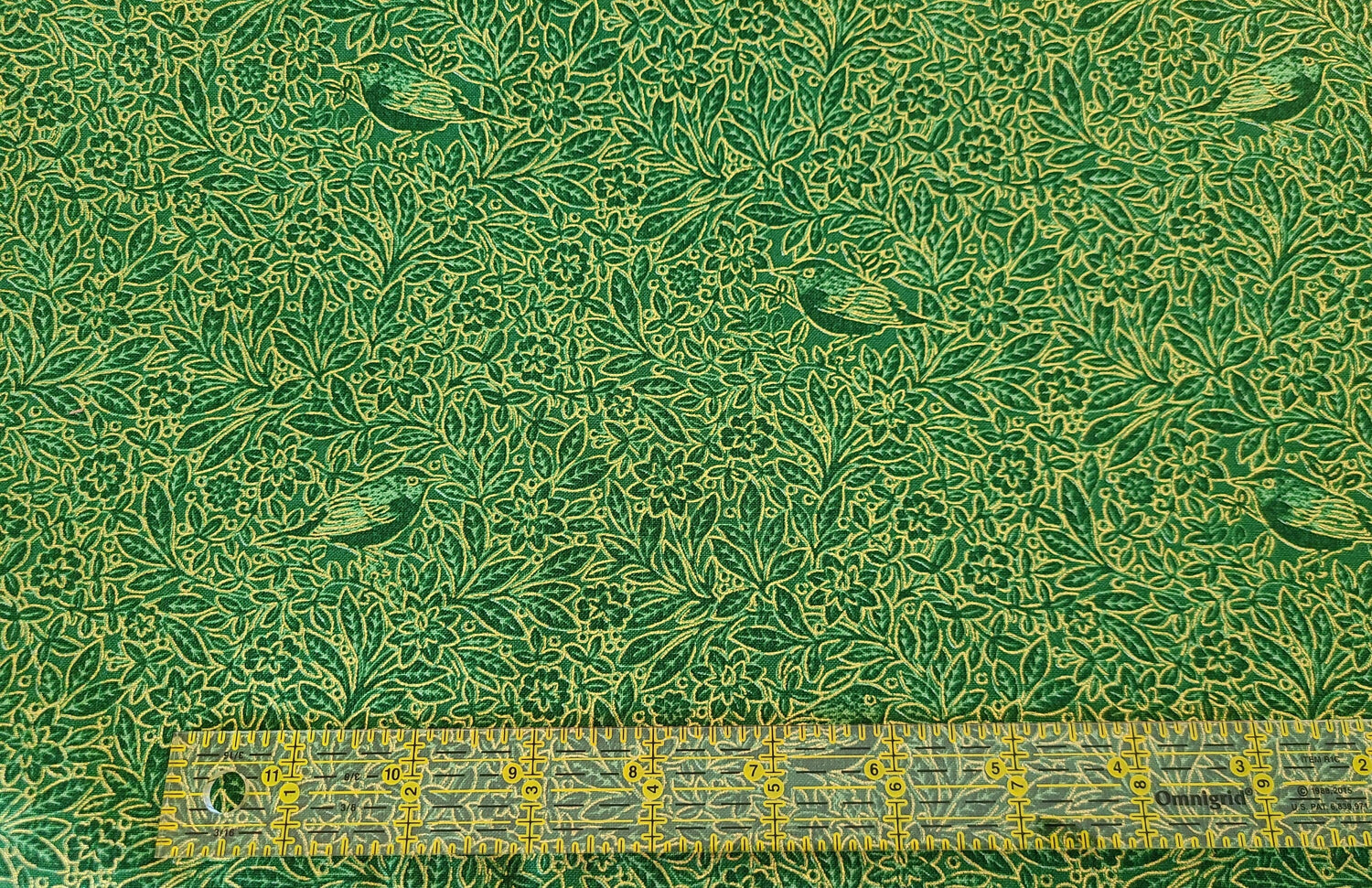 Quilting Cotton Christmas Joy Birds in the Hedge Green Timeless Treasures