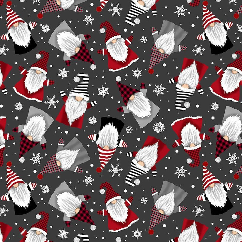 Quilting Cotton Gnome for The Holidays Winter Gnomes & Snowflakes Timeless Treasures