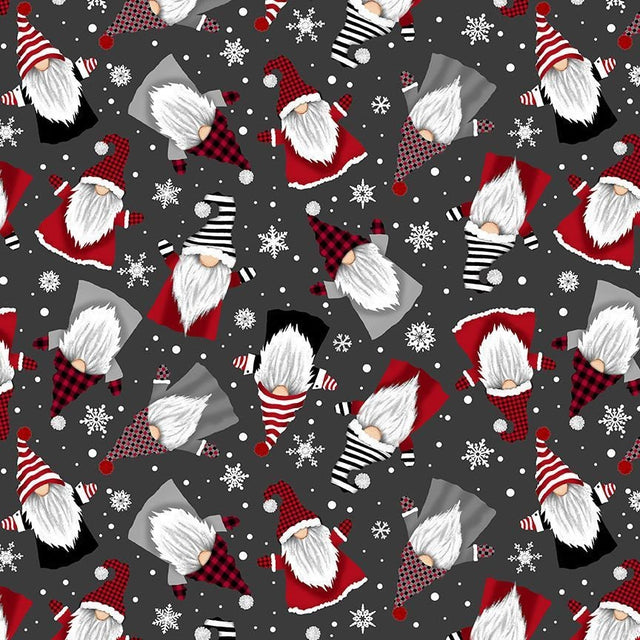 Quilting Cotton Gnome for The Holidays Winter Gnomes & Snowflakes Timeless Treasures