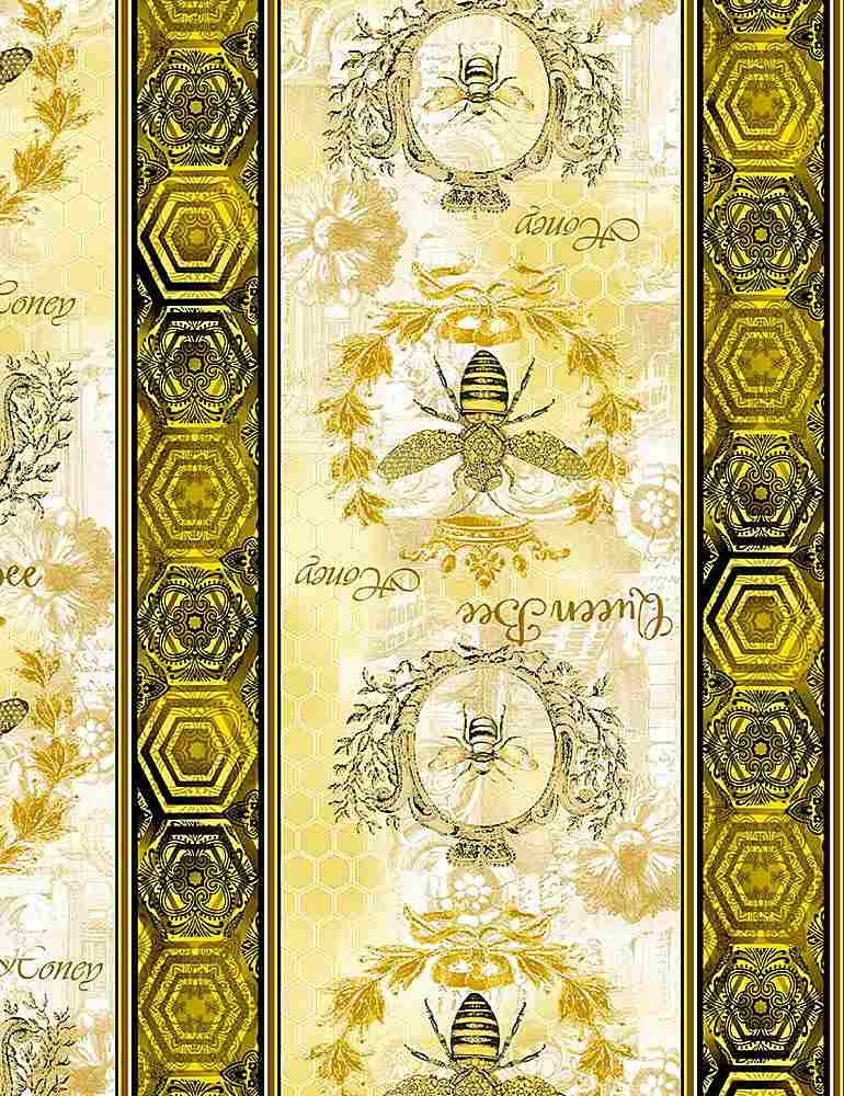 Quilting Cotton Queen Bee 11 Inch Stripe Bee 100% Cotton