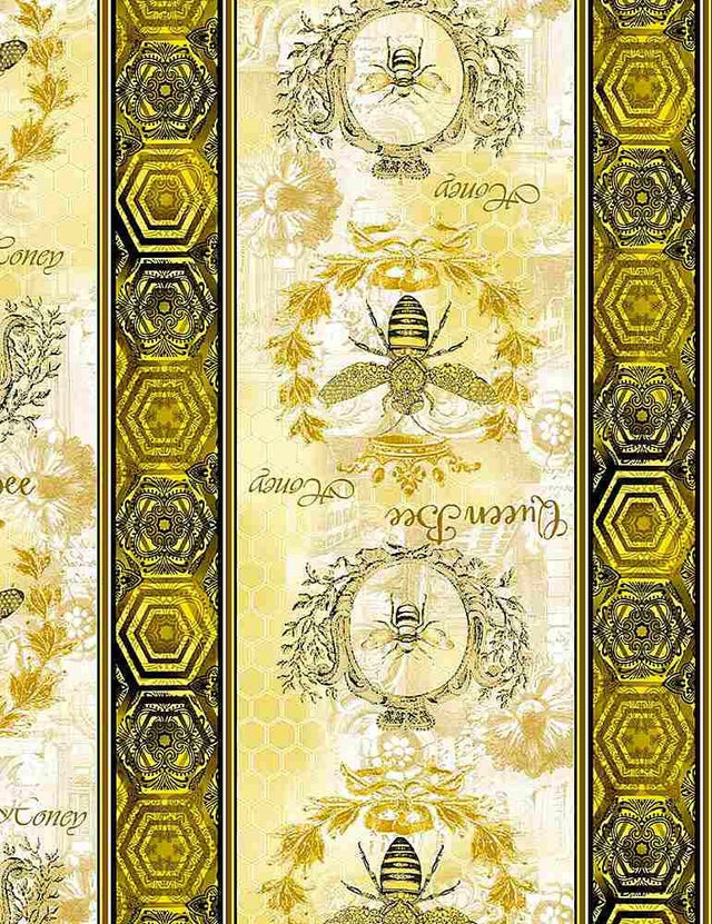 Quilting Cotton Queen Bee 11 Inch Stripe Bee 100% Cotton
