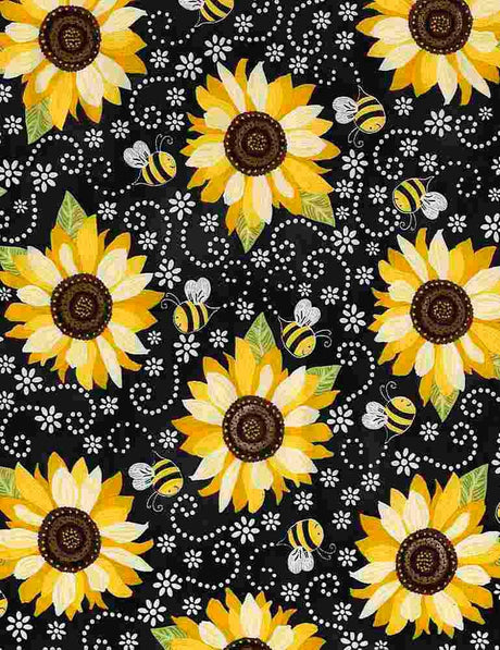 Quilting Cotton Advice from a Sunflower Sunflower Bee Timeless Treasures