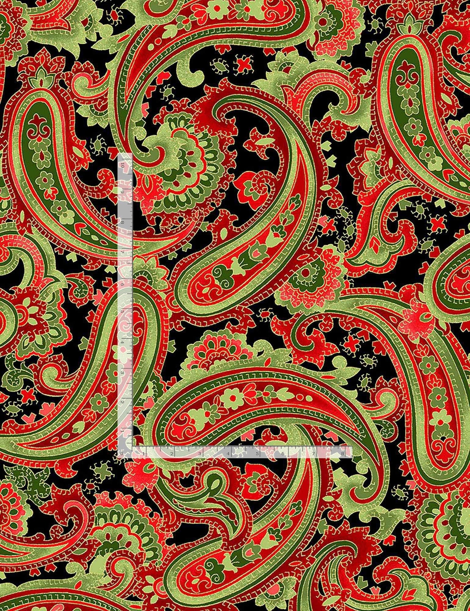 Quilting Cotton Gilded Rose Paisley Timeless Treasures