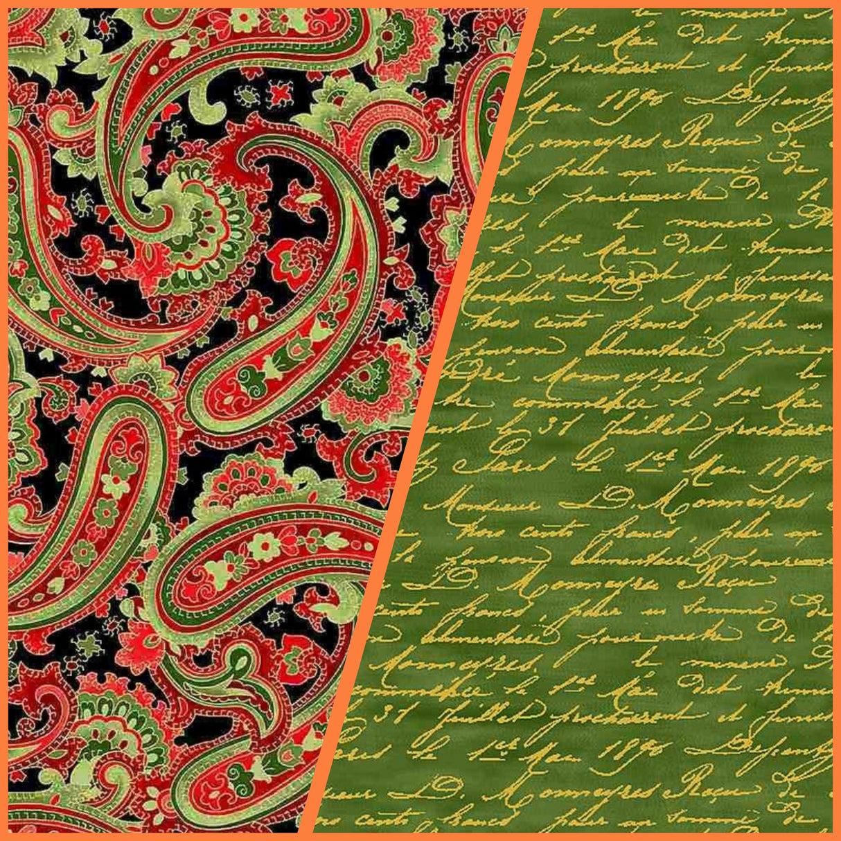 Quilting Cotton Gilded Rose Paisley Timeless Treasures