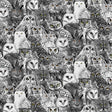Quilting Cotton Wicked Halloween Packed Owls Black Timeless Treasures