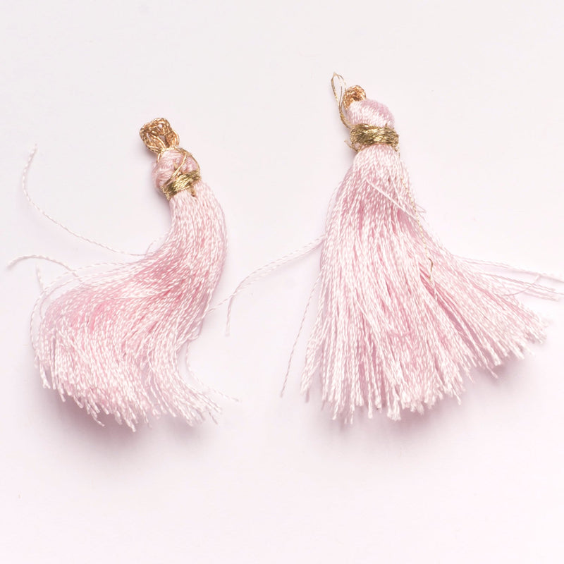 Tassel Piece Metallic Light Pink 1.50"