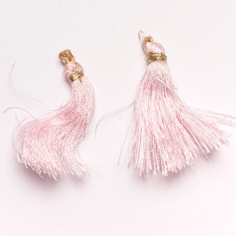 Tassel Piece Metallic Light Pink 1.50"