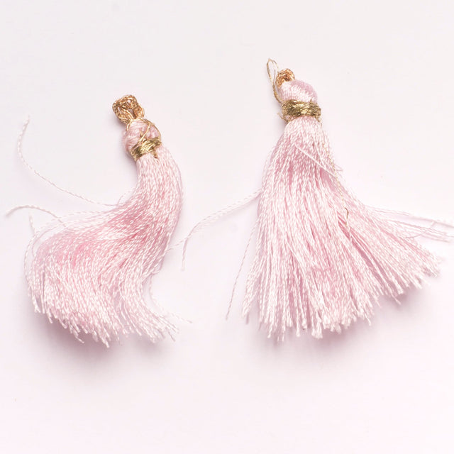 Tassel Piece Metallic Light Pink 1.50"