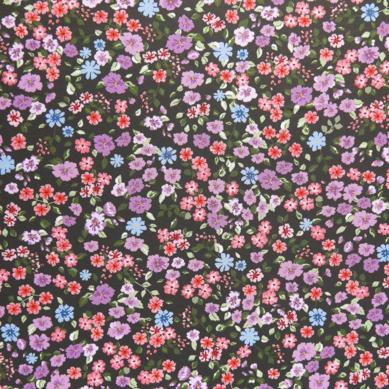 Swim Knit Poly Spandex Tiny Floral on Olive