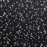 Poly Spandex Jersey Knit Fabric Tiny White and Rose Gold Foil Hearts on Black