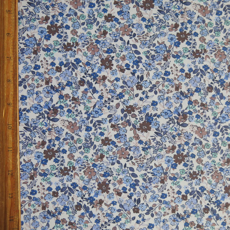 Poly Spandex Swimsuit Fabric Periwinkle Tiny Floral