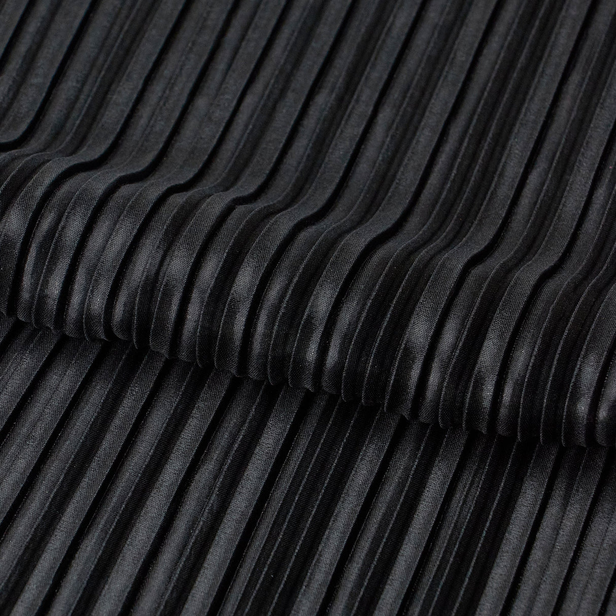 Titanium Pleated Polyester Fabric - Pleated Foil Polyester, Black/Color Variants, 58/60" Width (1 Yard)