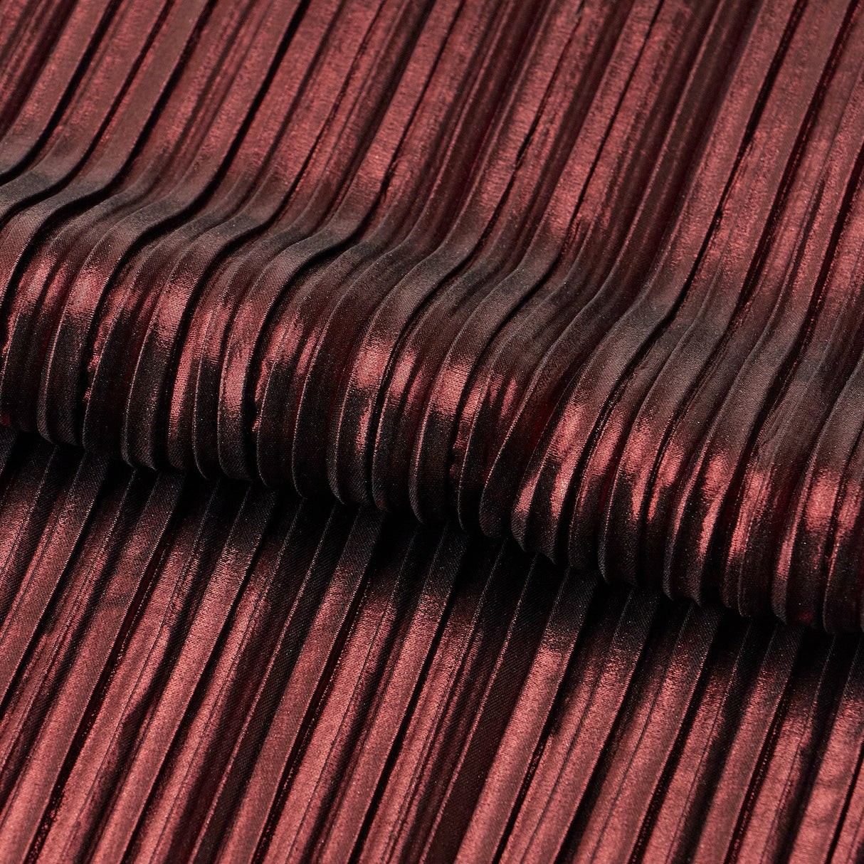Titanium Pleated Polyester Fabric - Black/Purple, Black/Lavender, Black/Turq, Black/Copper, Black/Green, Black/Burgundy, Black/Royal, Black/Pink, Black/Olive, Black/Black, 58/60" Width (1 Yard)