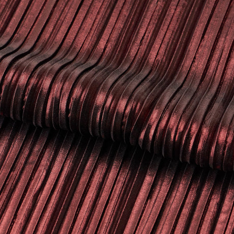 Titanium Pleated Polyester Fabric - Black/Purple, Black/Lavender, Black/Turq, Black/Copper, Black/Green, Black/Burgundy, Black/Royal, Black/Pink, Black/Olive, Black/Black, 58/60" Width (1 Yard)