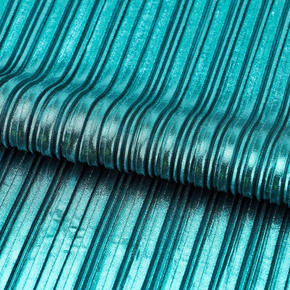 Titanium Pleated Polyester Fabric - Black/Purple, Black/Lavender, Black/Turq, Black/Copper, Black/Green, Black/Burgundy, Black/Royal, Black/Pink, Black/Olive, Black/Black, 58/60" Width (1 Yard)