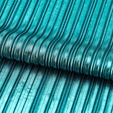 Titanium Pleated Polyester Fabric - Pleated Foil Polyester, Black/Color Variants, 58/60" Width (1 Yard)