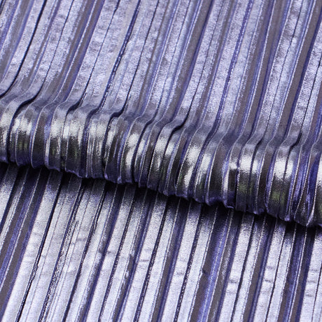Titanium Pleated Polyester Fabric - Pleated Foil Polyester, Black/Color Variants, 58/60" Width (1 Yard)