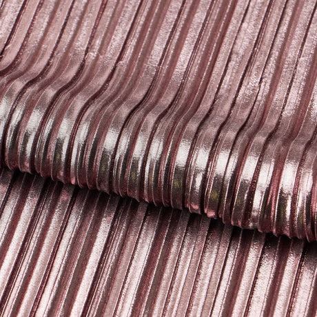 Titanium Pleated Polyester Fabric - Pleated Foil Polyester, Black/Color Variants, 58/60" Width (1 Yard)
