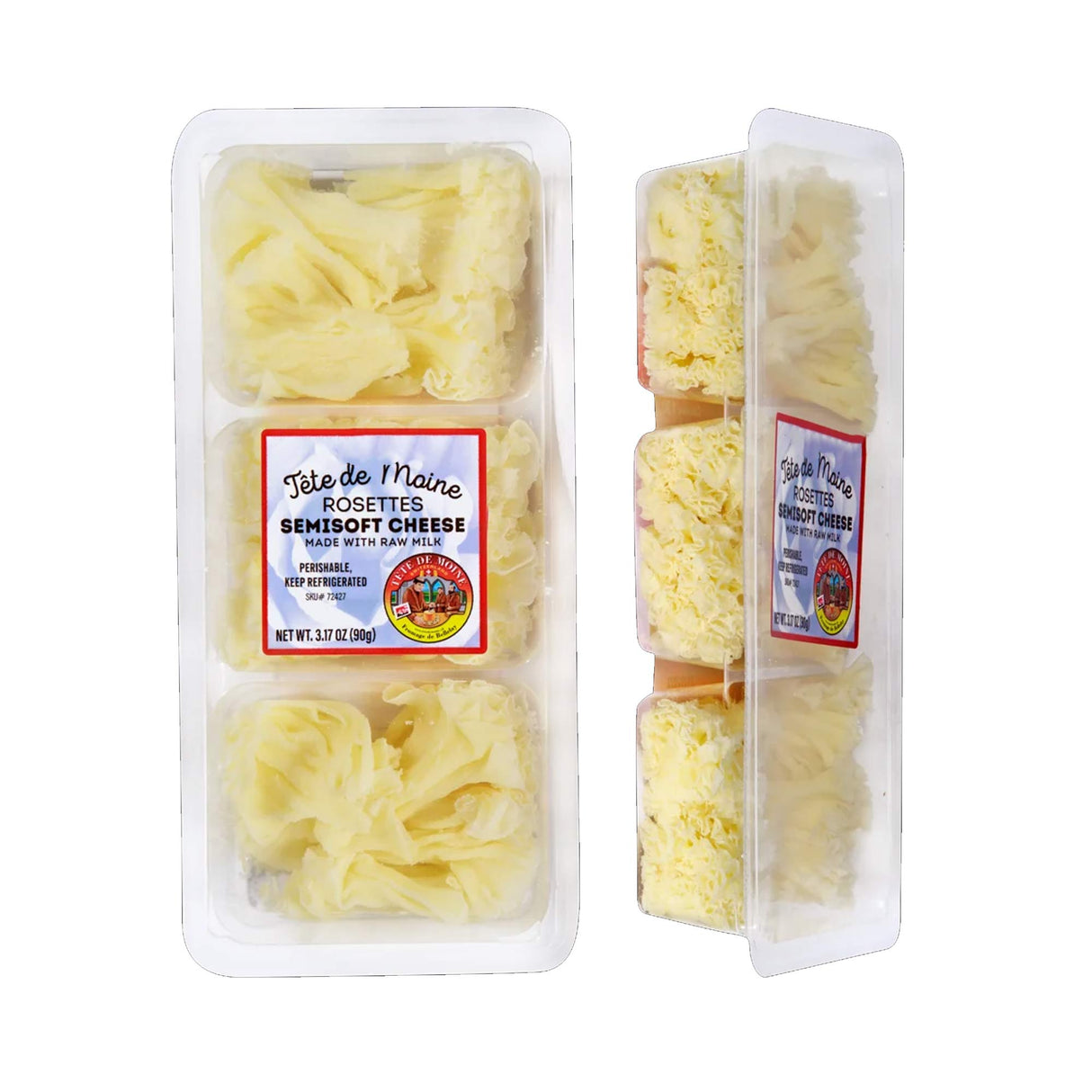 Tête de Moine Rosettes Semi-Soft Swiss Cheese – Aged Alpine Cheese with Rose-Shaped Shavings