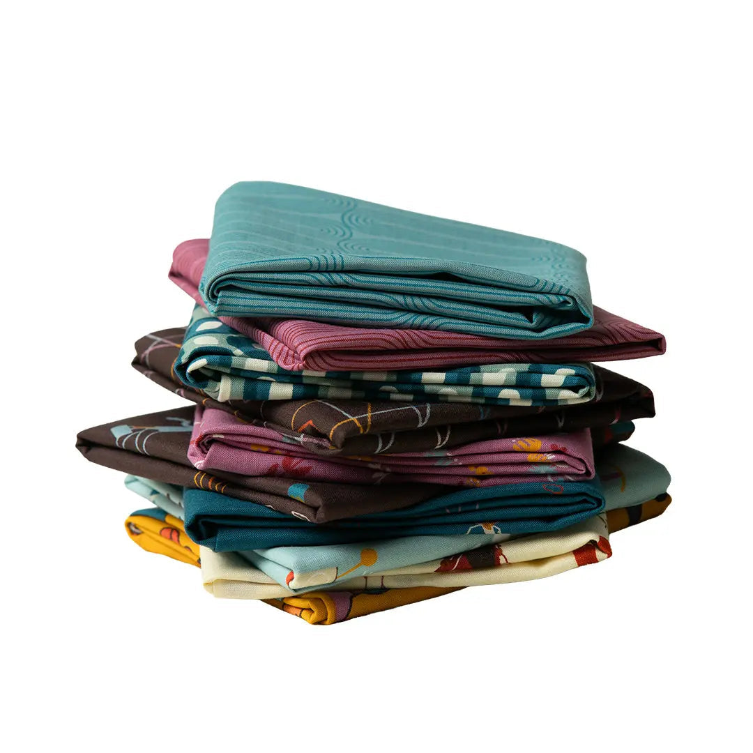 Cotton Fat Quarter Bundle To and Fro Set of 10