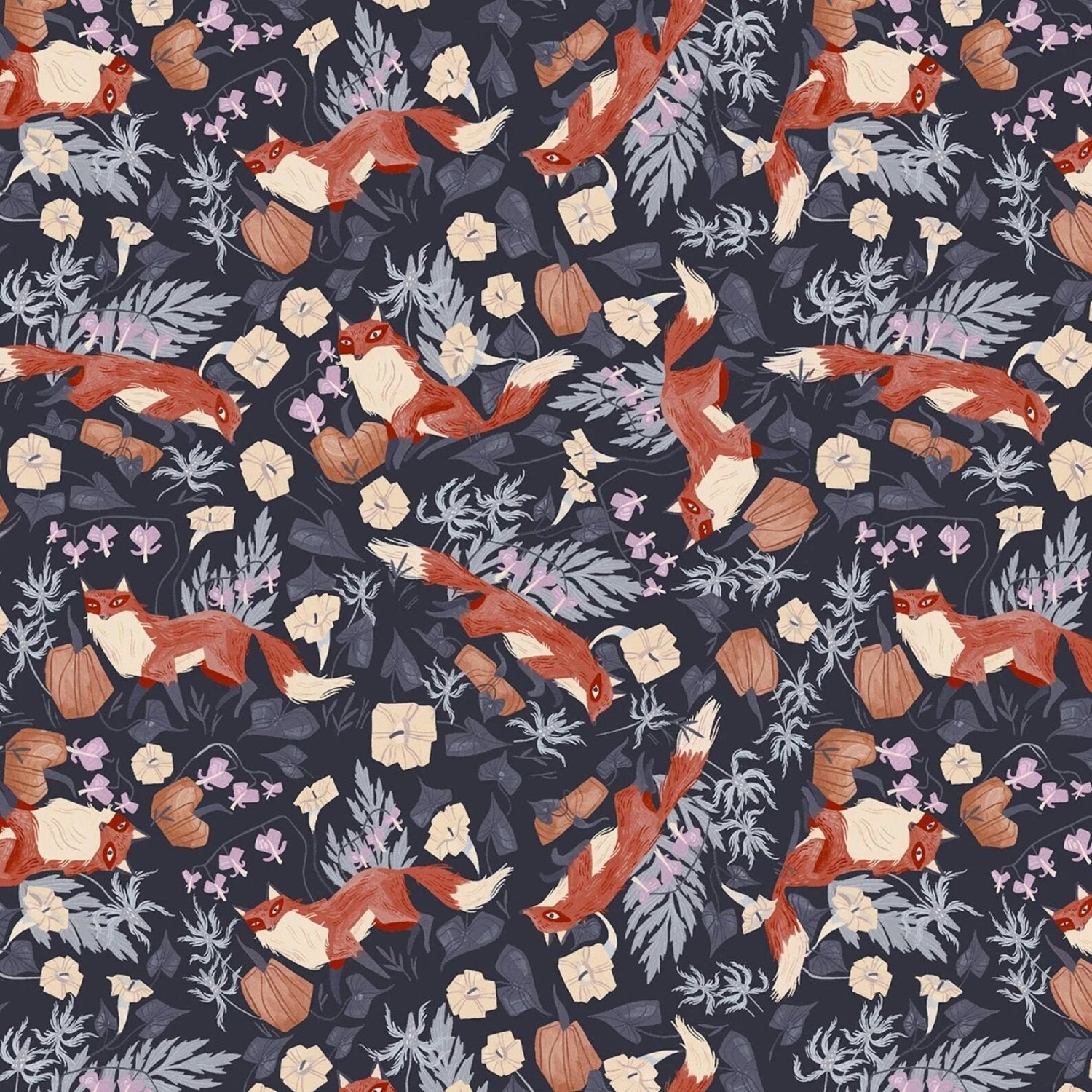 Quilting Cotton Toil & Trouble Foxy Graphite Fox Dear Stella