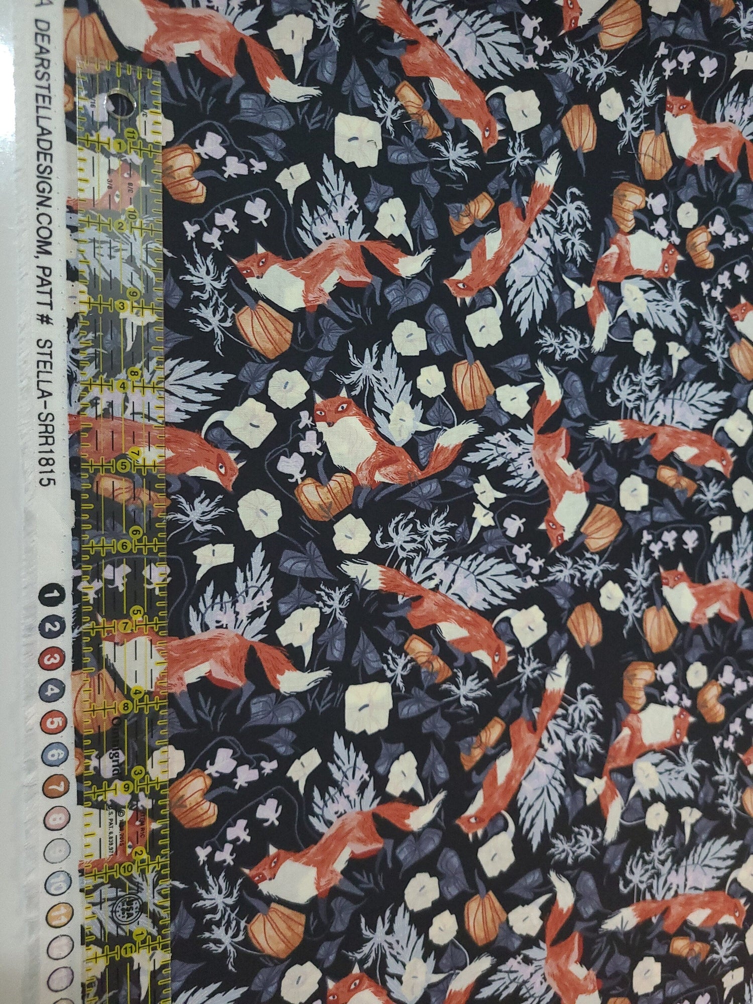 Quilting Cotton Toil & Trouble Foxy Graphite Fox Dear Stella