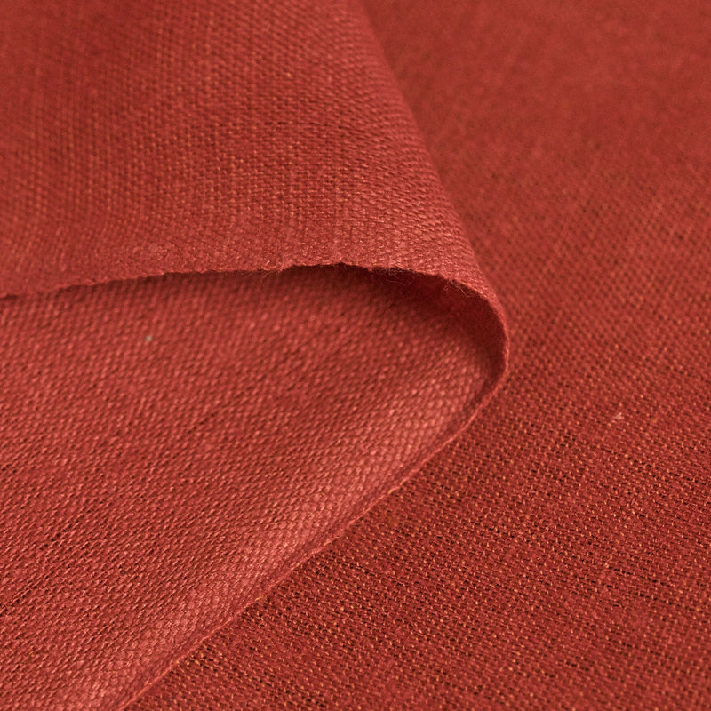 1 Yard Tomato Red Linen Silk Blend Fabric, Midweight Woven Cloth for Garments 54 Inches Wide