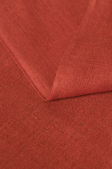 1 Yard Tomato Linen Silk Blend Fabric Flat Soft Midweight Woven 54 Inch Width