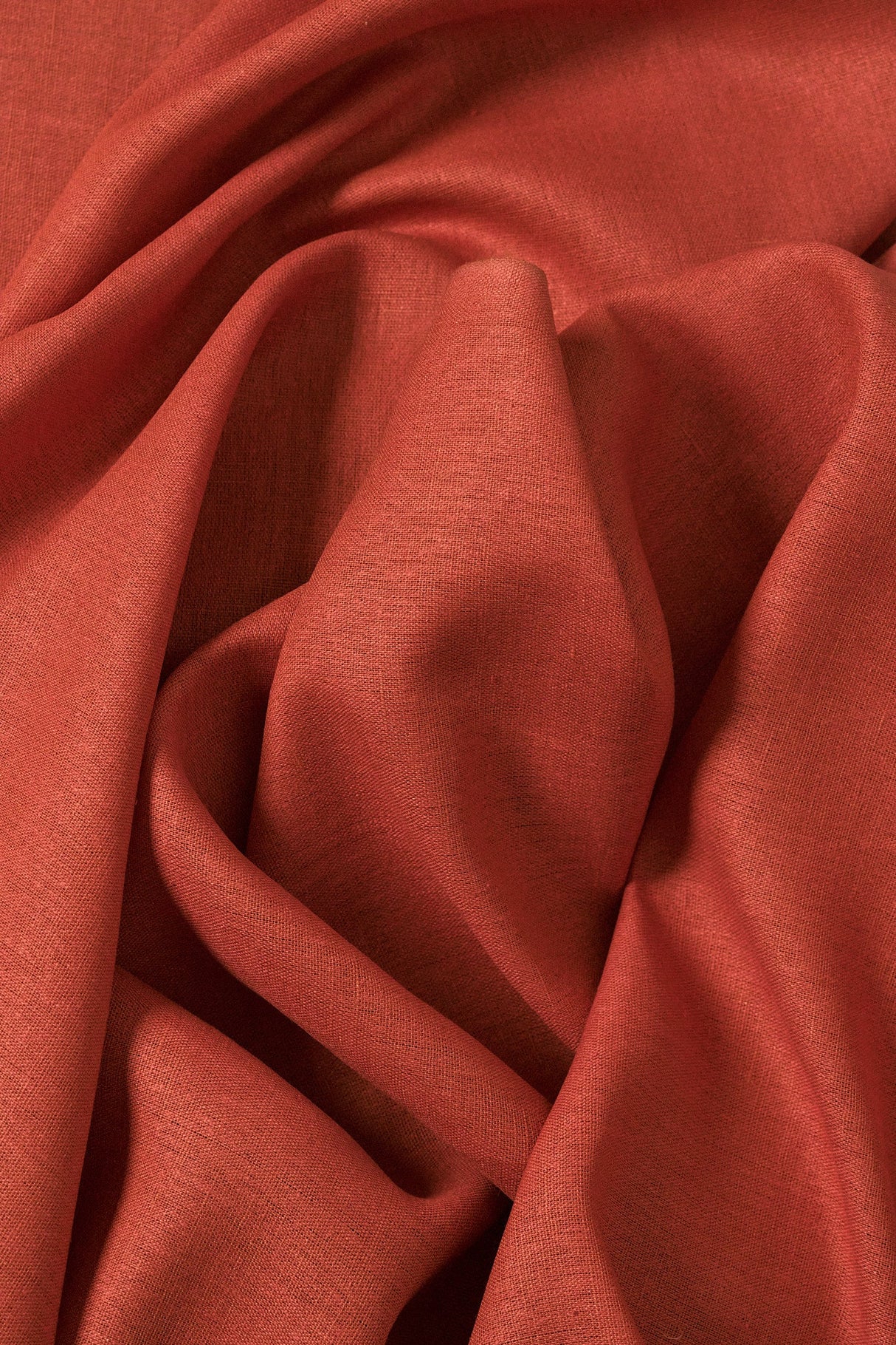 1 Yard Tomato Linen Silk Blend Fabric Flat Soft Midweight Woven 54 Inch Width