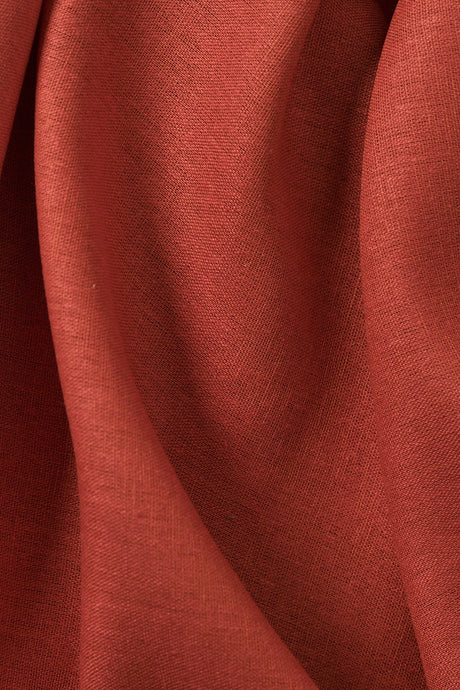 1 Yard Tomato Linen Silk Blend Fabric Flat Soft Midweight Woven 54 Inch Width