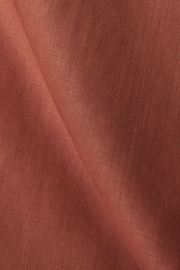 1 Yard Tomato Pure Linen Fabric 5.5 oz, Stone Washed Midweight 54 Inch Solid Weave